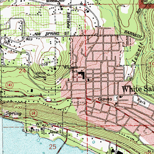 Topographic Map of Hulan L Whitson Elementary School, WA