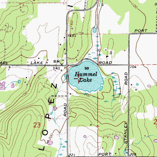 Topographic Map of Hummel Lake, WA