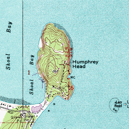 Topographic Map of Humphrey Head, WA