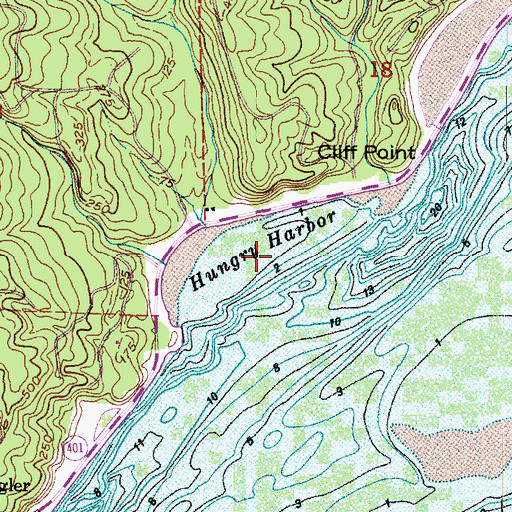 Topographic Map of Hungry Harbor, WA