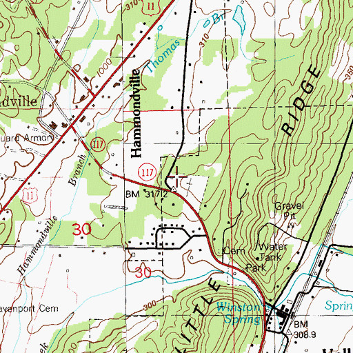 Topographic Map of Valley Head Cemetery, AL