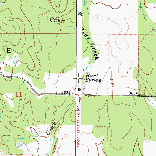 Topographic Map of Hunt Spring, WA