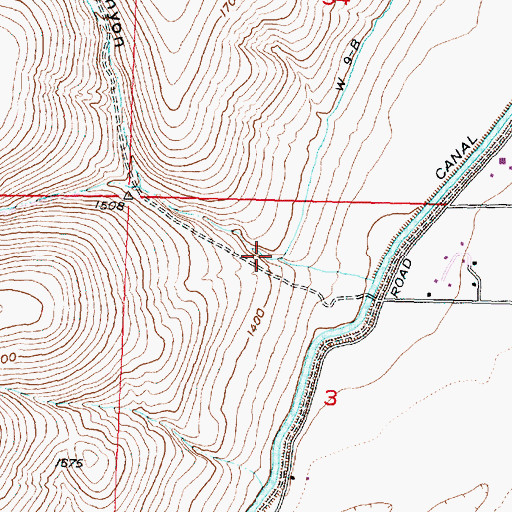 Topographic Map of Hunter Canyon, WA