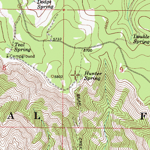 Topographic Map of Hunter Spring, WA