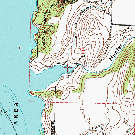 Topographic Map of Hunter Creek, WA