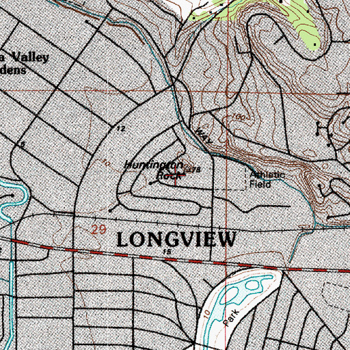 Topographic Map of Huntington Rock, WA