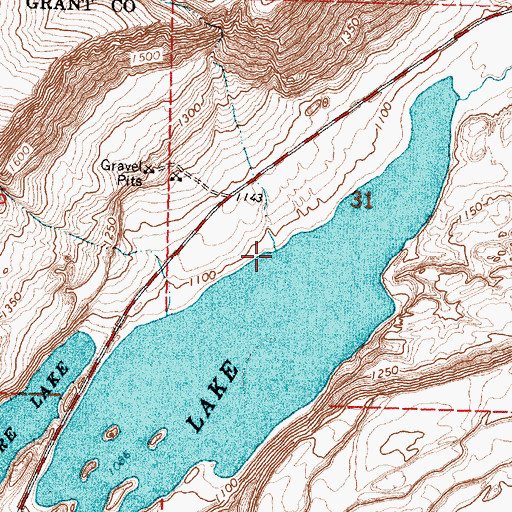 Topographic Map of Hybel Canyon, WA