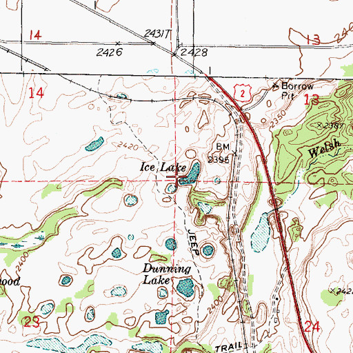 Topographic Map of Ice Lake, WA