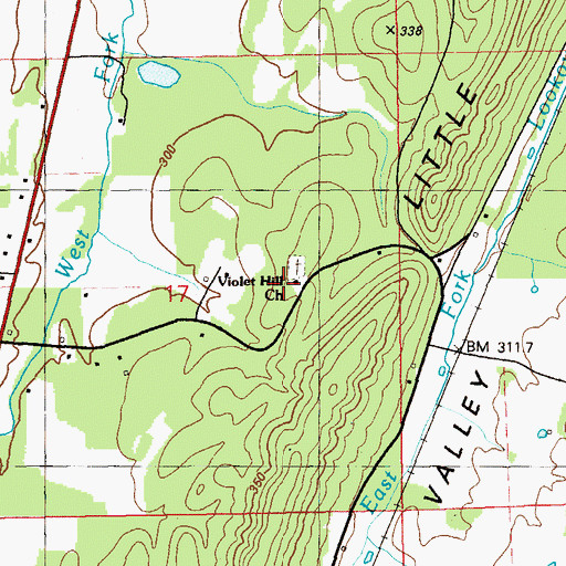 Topographic Map of Violet Hill Church, AL