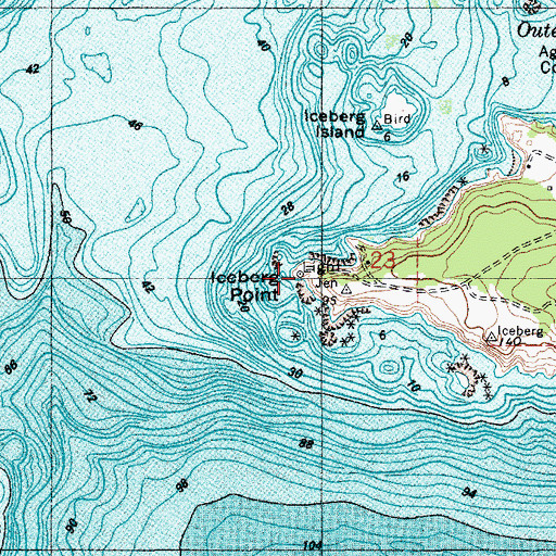 Topographic Map of Iceberg Point, WA