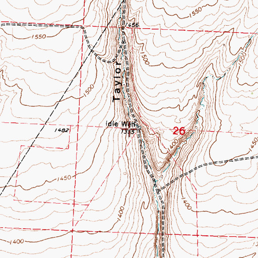 Topographic Map of Idle Well, WA