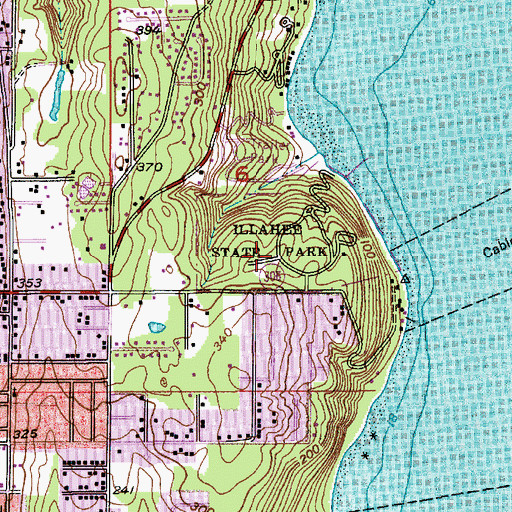 Topographic Map of Illahee State Park, WA