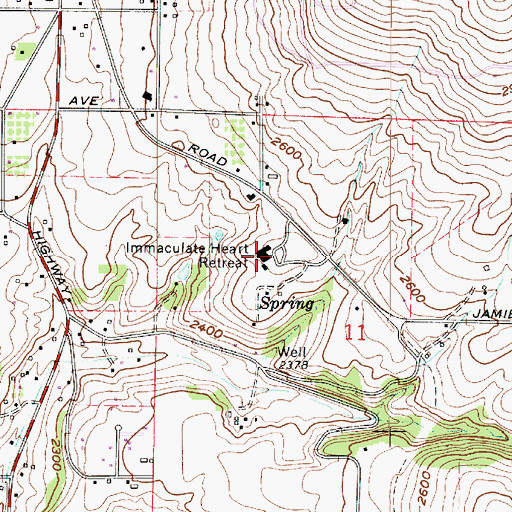 Topographic Map of Immaculate Heart Retreat, WA