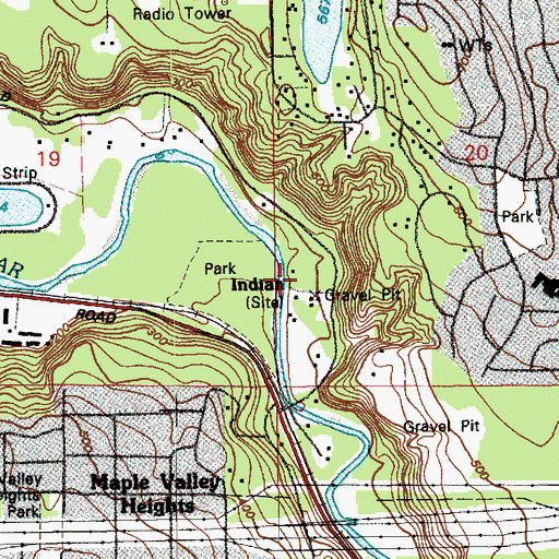 Topographic Map of Indian, WA