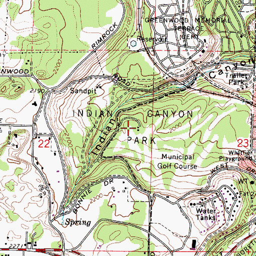 Topographic Map of Indian Canyon Park, WA