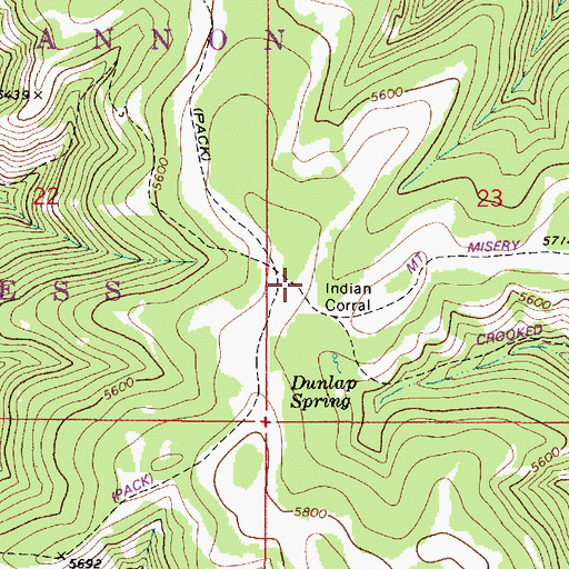 Topographic Map of Indian Corral, WA
