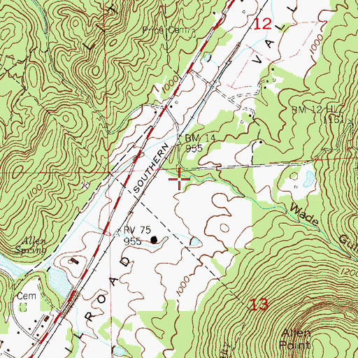 Topographic Map of Wade Gulf, AL