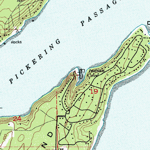 Topographic Map of Indian Cove, WA