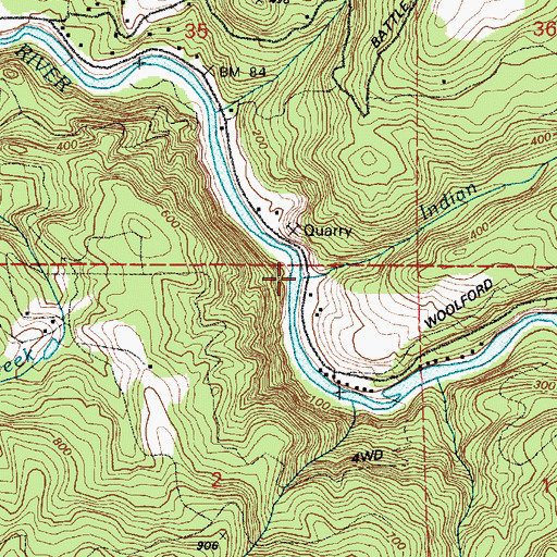Topographic Map of Indian Creek, WA