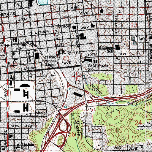 Topographic Map of Indian Creek, WA