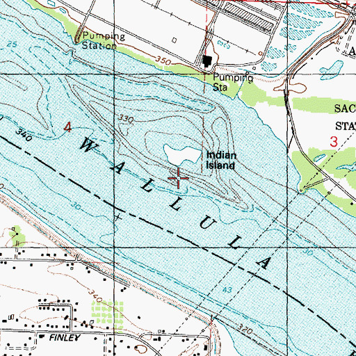 Topographic Map of Indian Island, WA