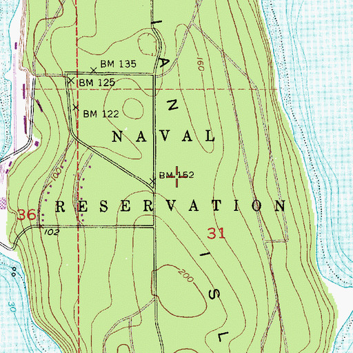 Topographic Map of Indian Island, WA