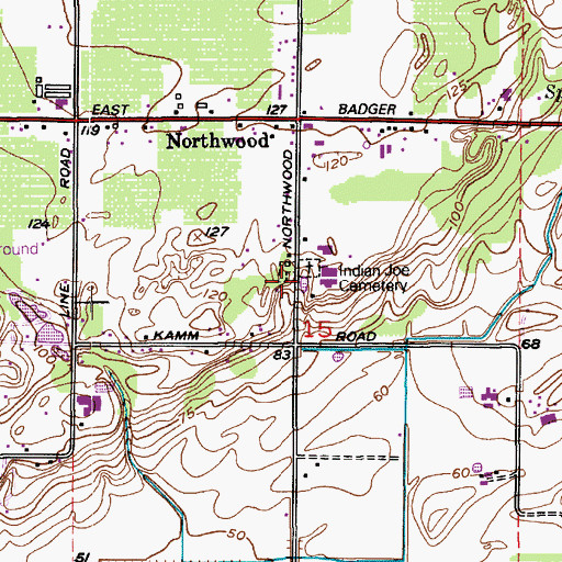 Topographic Map of Jobe Cemetery, WA