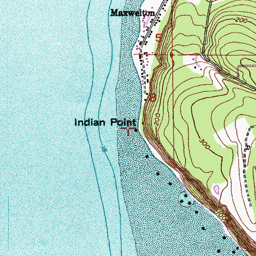 Topographic Map of Indian Point, WA