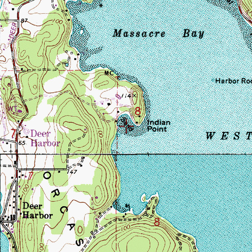 Topographic Map of Indian Point, WA