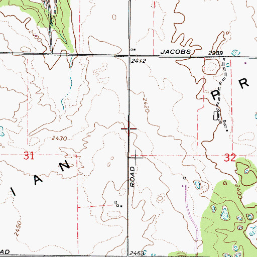 Topographic Map of Indian Prairie, WA