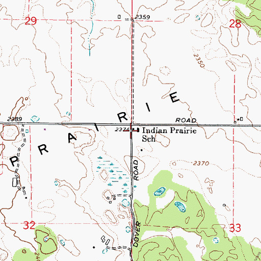 Topographic Map of Indian Prairie School, WA