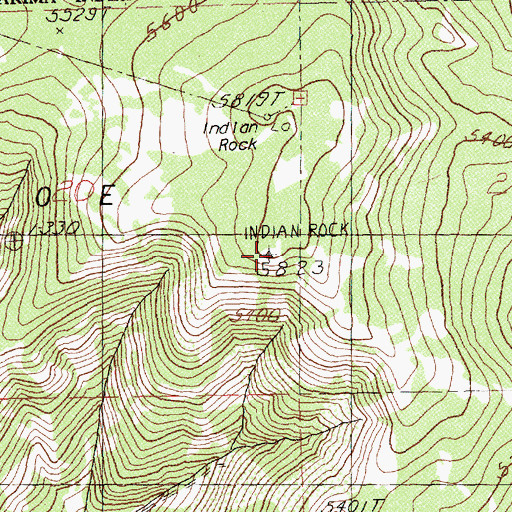 Topographic Map of Indian Rock, WA