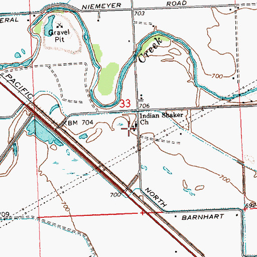 Topographic Map of Indian Shaker Church, WA