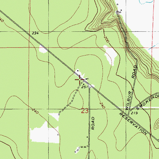 Topographic Map of Indian Shaker Church, WA