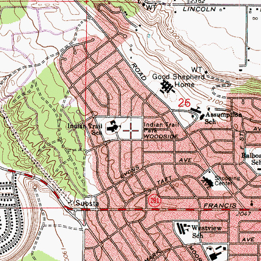 Topographic Map of Indian Trail Park, WA