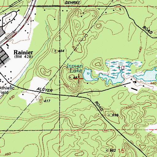 Topographic Map of Inman Lake, WA
