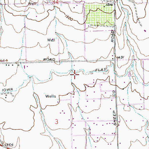 Topographic Map of Iowa Flat, WA