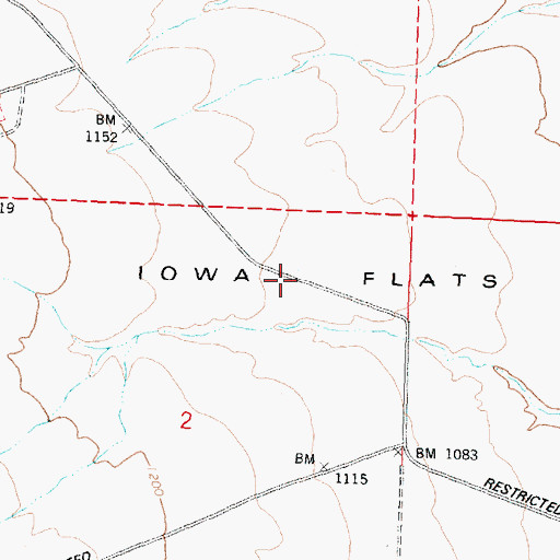 Topographic Map of Iowa Flats, WA