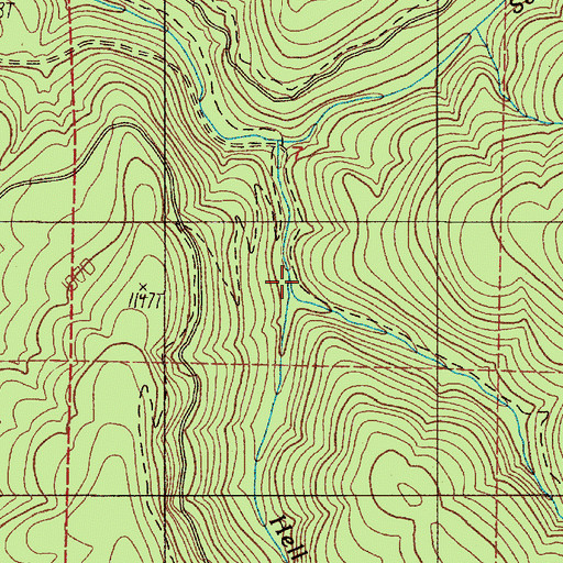 Topographic Map of Iron Creek, WA