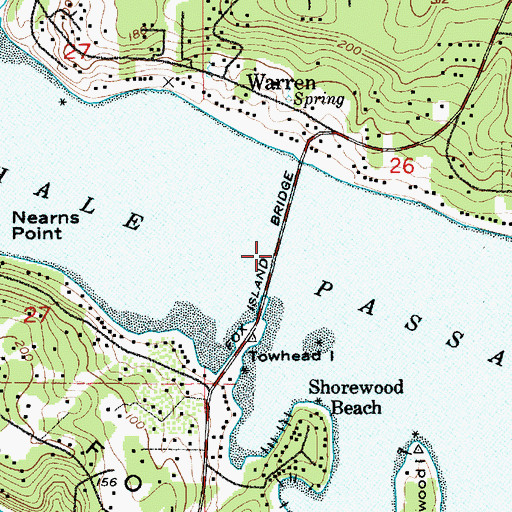 Topographic Map of Island Bridge, WA