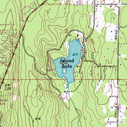 Topographic Map of Island Lake, WA