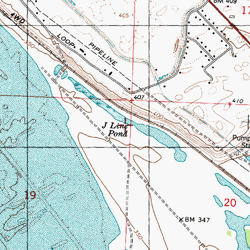 Topographic Map of J Line Pond, WA