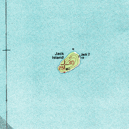 Topographic Map of Jack Island, WA