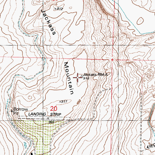 Topographic Map of Jackass Mountain, WA