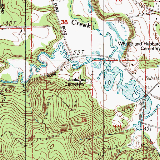 Topographic Map of Jackson Cemetery, WA