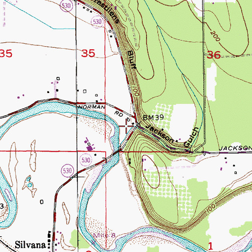 Topographic Map of Jackson Gulch, WA