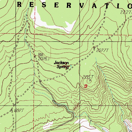 Topographic Map of Jackson Spring, WA