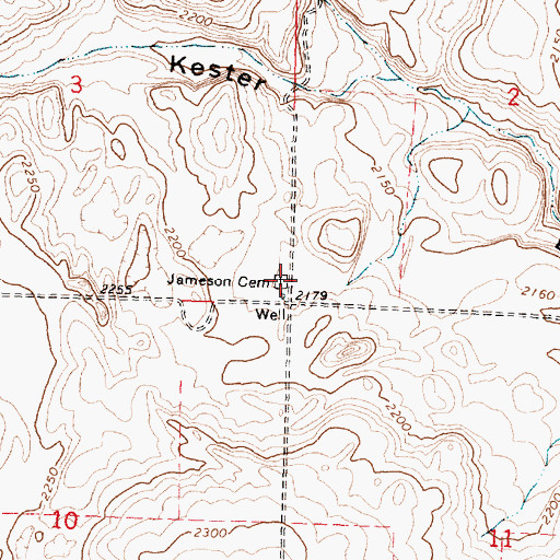 Topographic Map of Jameson Cemetery, WA