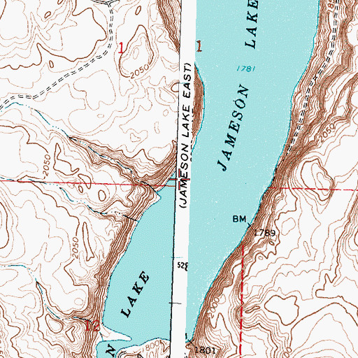Topographic Map of Jameson Lake, WA