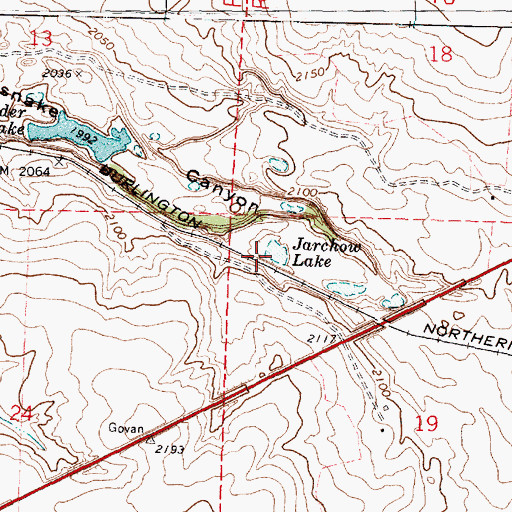 Topographic Map of Jarchow Lake, WA